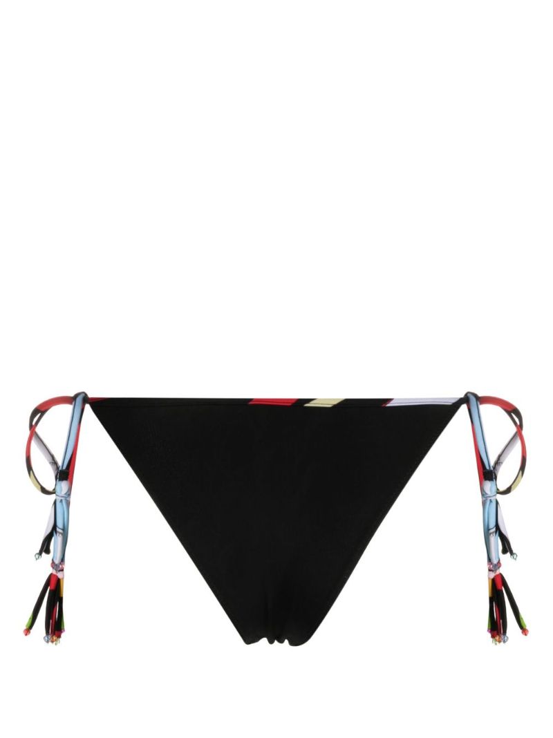 Black Marmo-print Bikini Bottoms