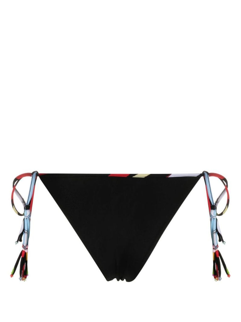 Black Marmo-print Bikini Bottoms