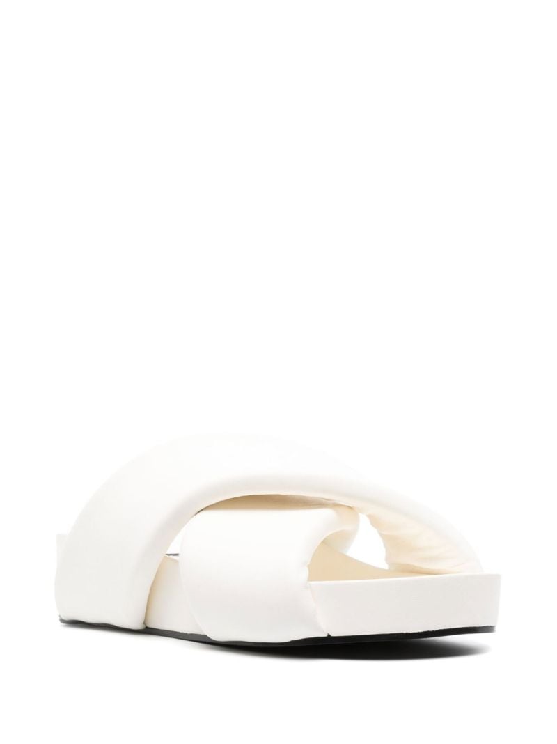 Neutral Crossover Strap Leather Slides