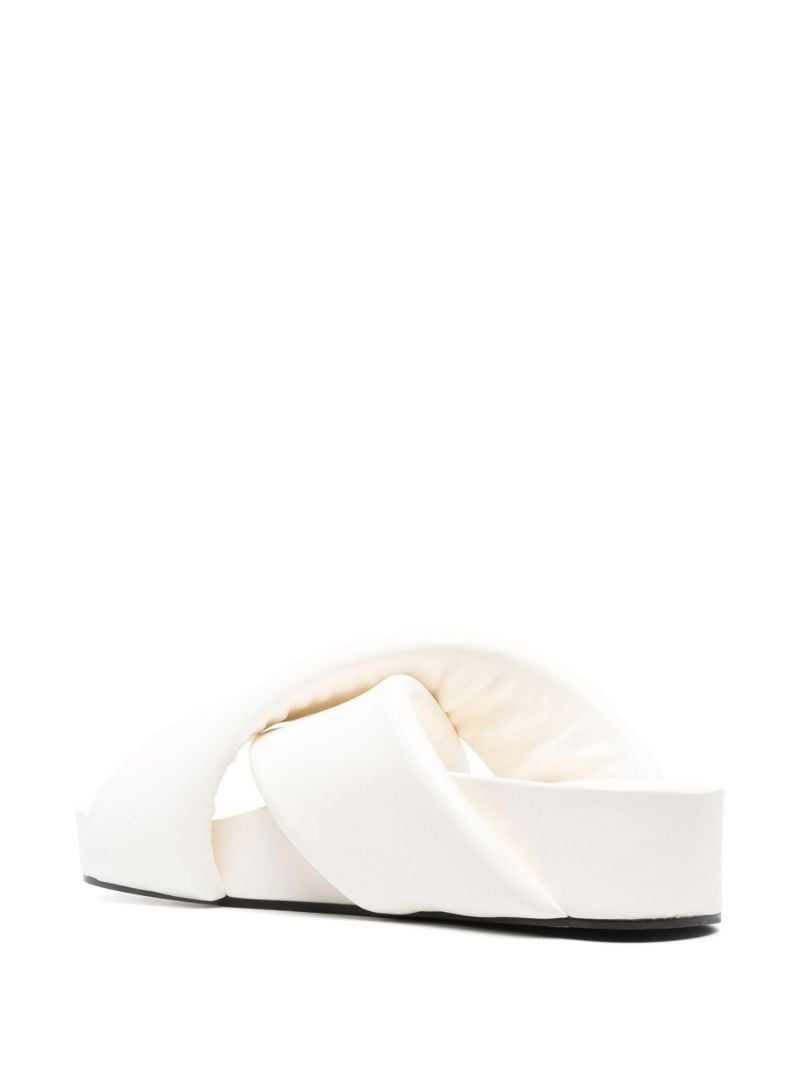 Neutral Crossover Strap Leather Slides