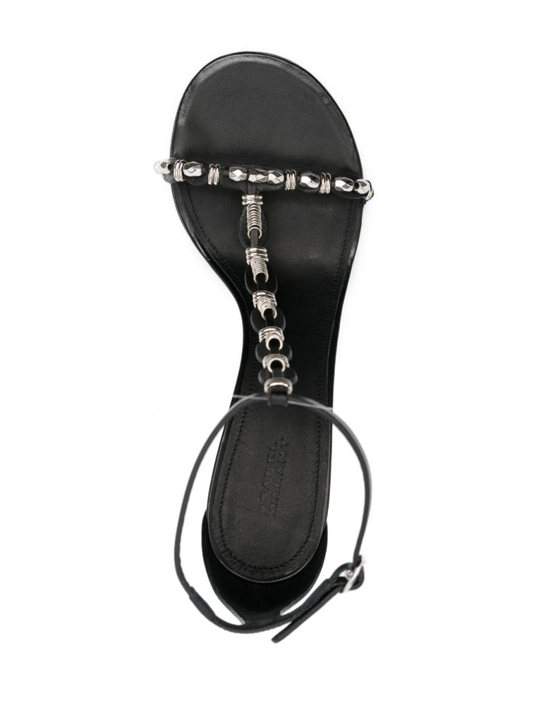 Black Einari 85 Embellished Leather Sandals