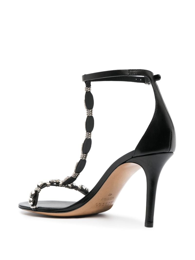 Black Einari 85 Embellished Leather Sandals