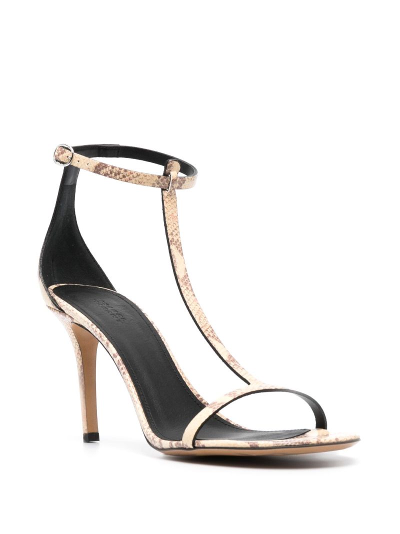 Neutral Einari 85 Embellished Leather Sandals