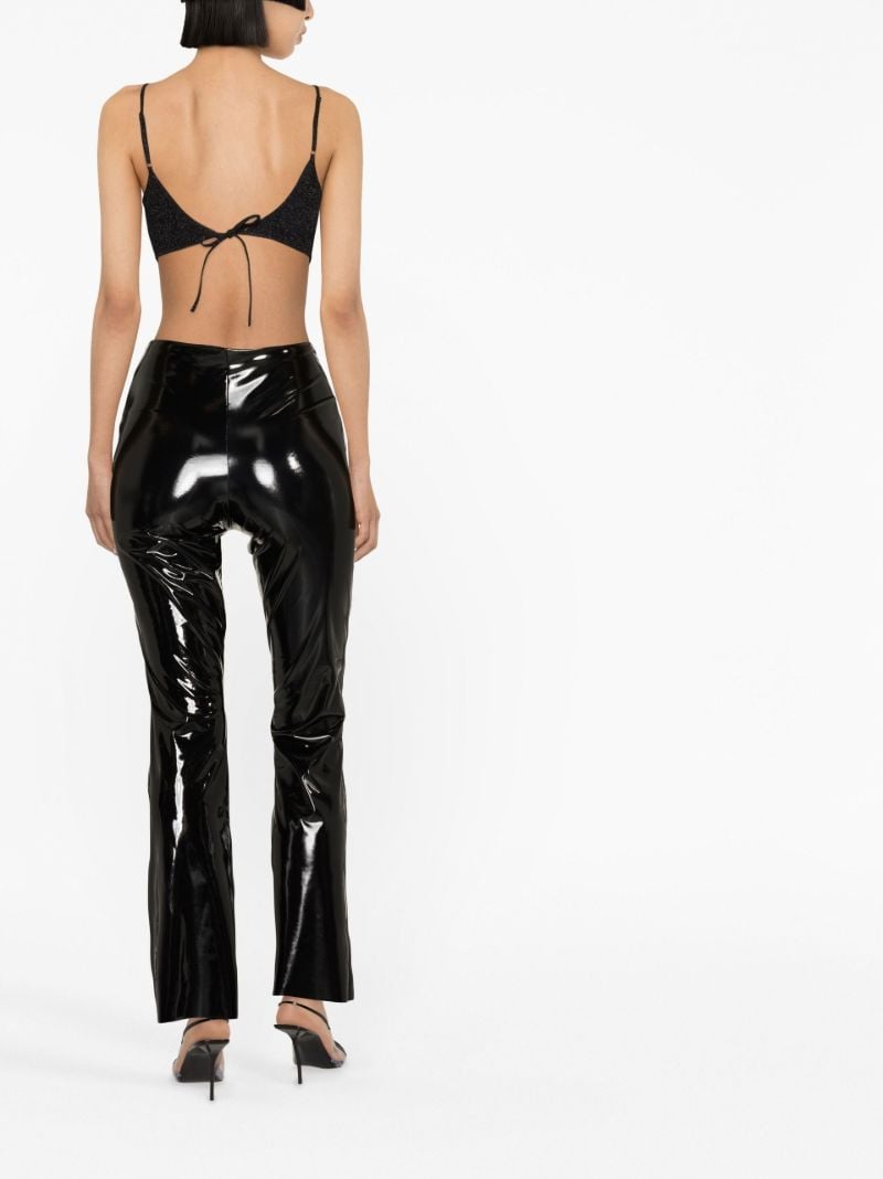 Black Vinyl Flared Leggings