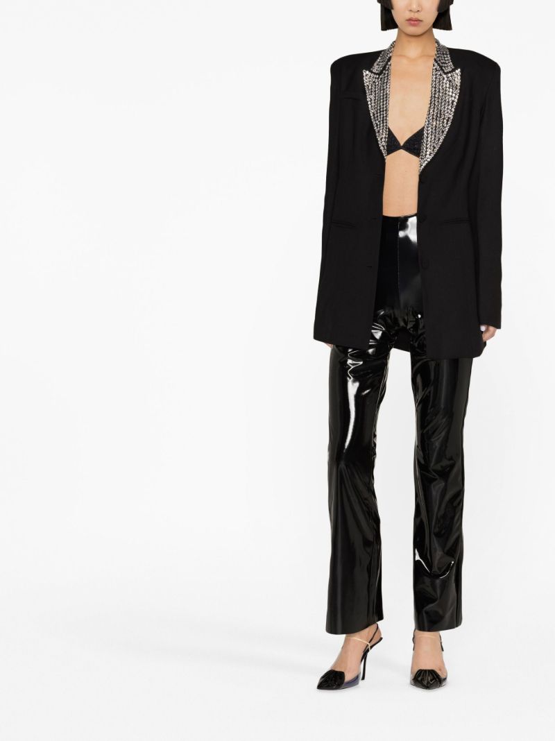 Black Vinyl Flared Leggings