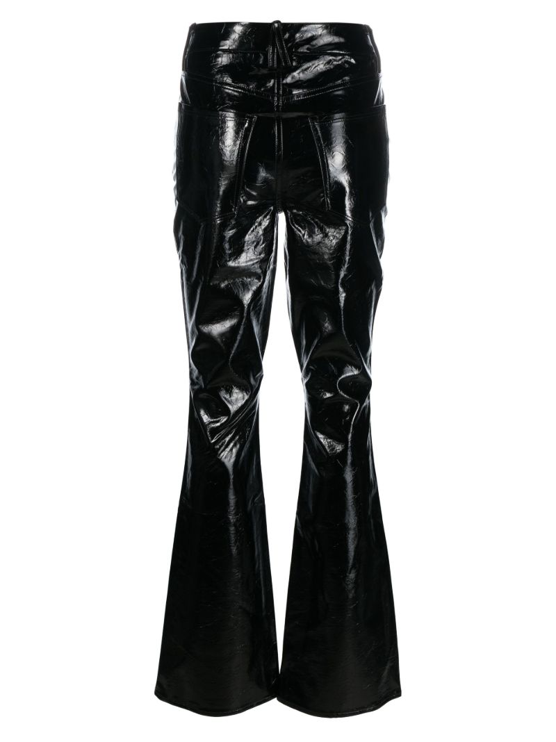Black Classic Boot Faux Leather Trousers