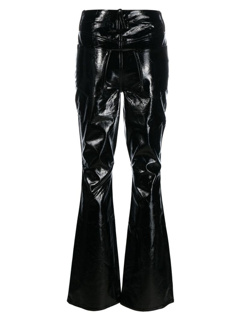 Black Classic Boot Faux Leather Trousers