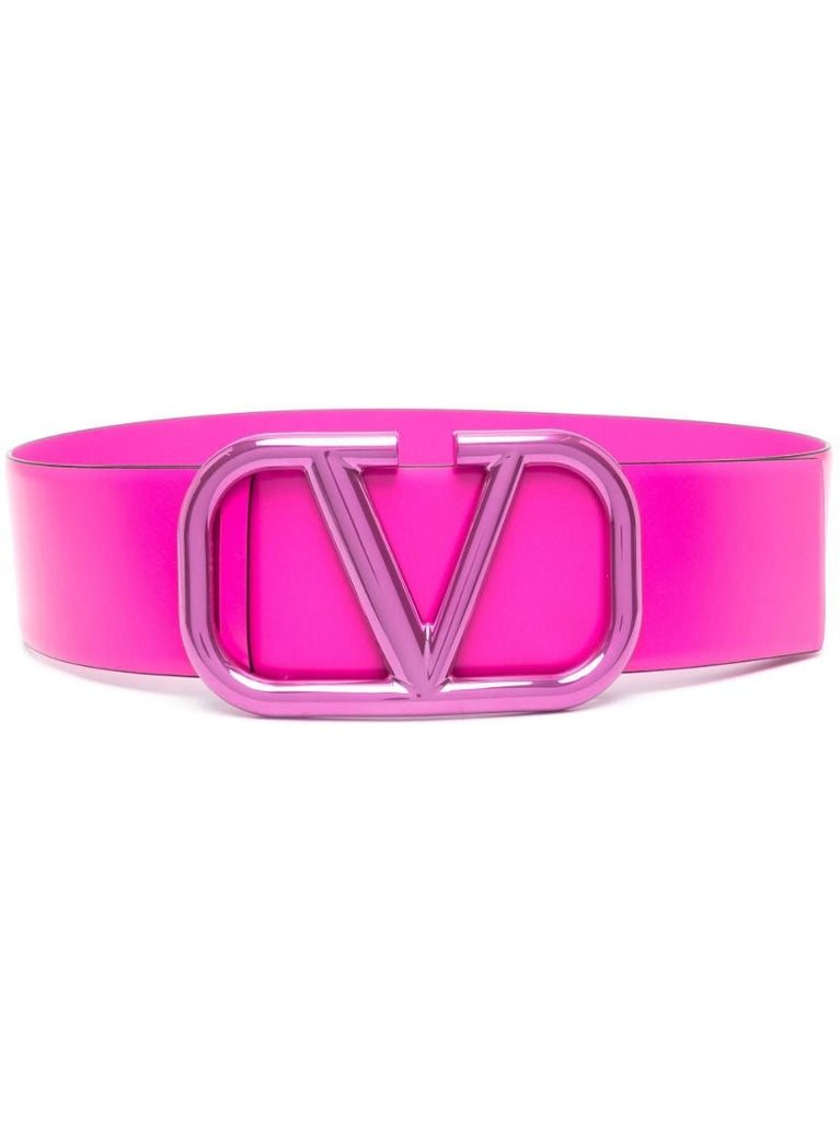 Pink Vlogo Leather Belt