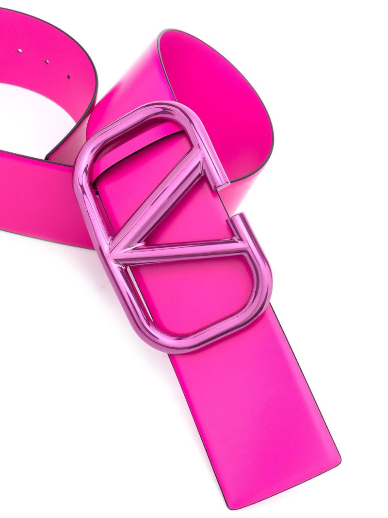 Pink Vlogo Leather Belt