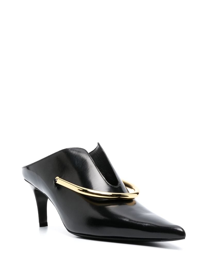 Black 60 Embellished Leather Mules