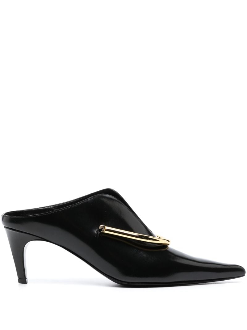 Black 60 Embellished Leather Mules