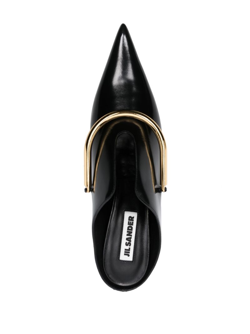 Black 60 Embellished Leather Mules