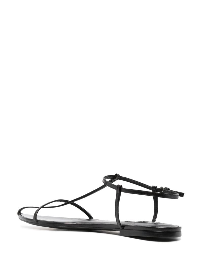 Black Ankle-strap Leather Sandals