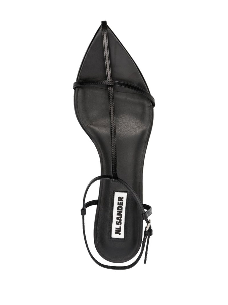 Black Ankle-strap Leather Sandals