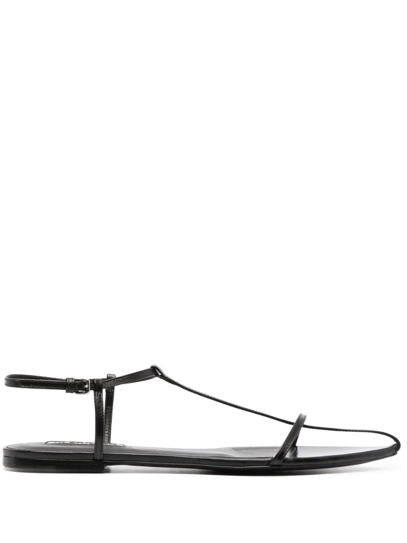 Black Ankle-strap Leather Sandals