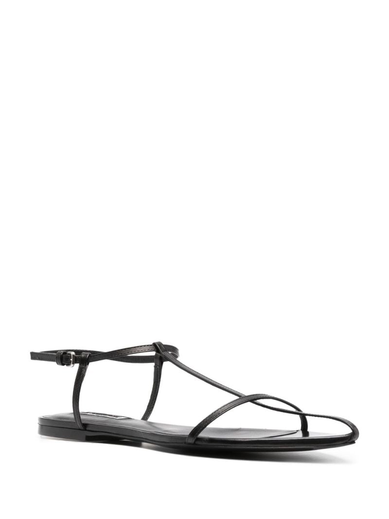 Black Ankle-strap Leather Sandals