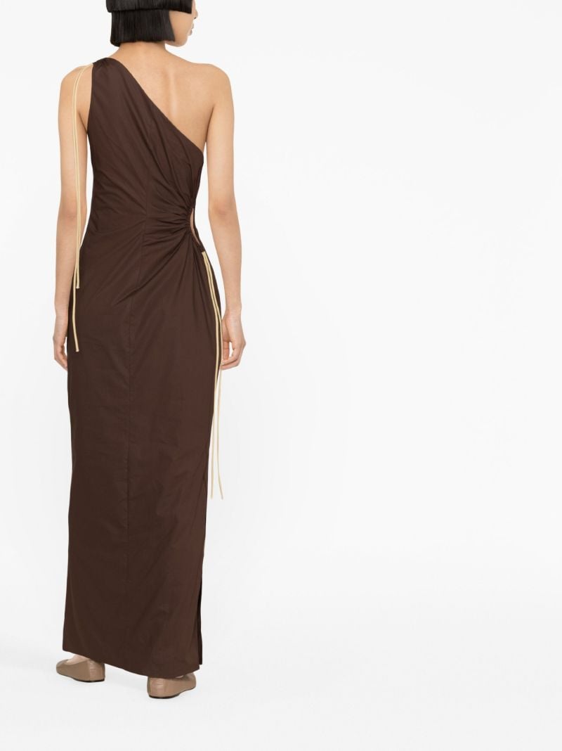 Brown Jeanne One-shoulder Maxi Dress