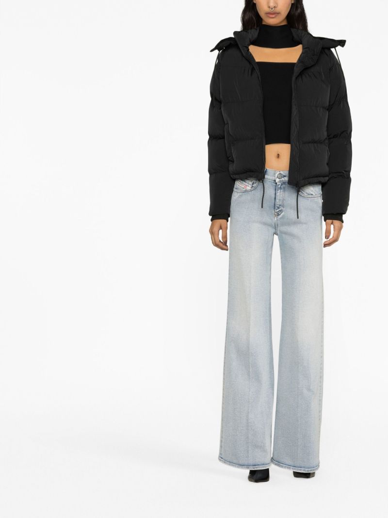 Black Iridescent Puffer Jacket