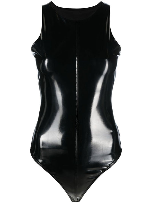 Black Vinyl Bodysuit