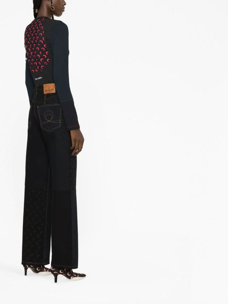 Black Moon Panelled Cotton Top