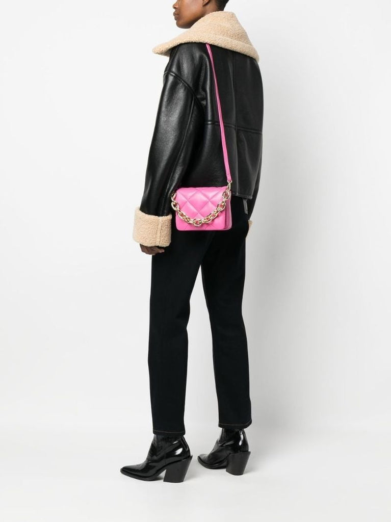 Pink Hestia Quilted Leather Shoulder Bag