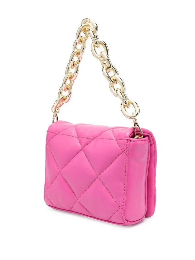 Pink Hestia Quilted Leather Shoulder Bag