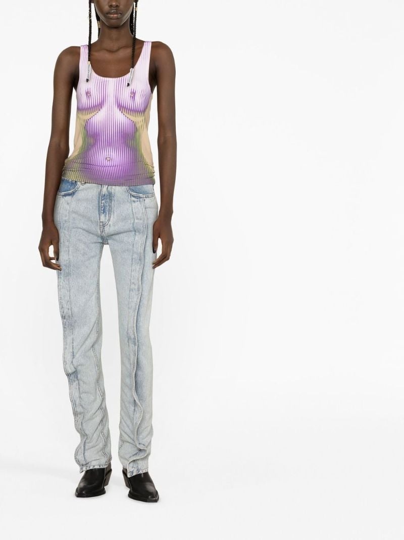 X Jean Paul Gaultier Purple Body Morph Tank Top