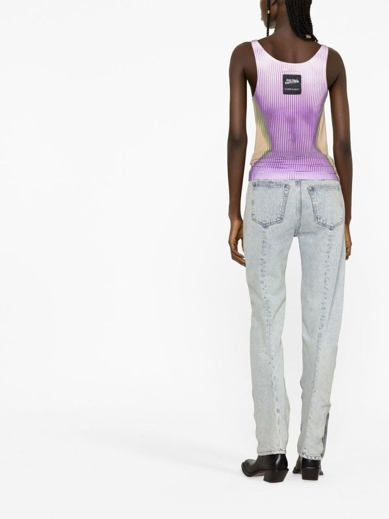 X Jean Paul Gaultier Purple Body Morph Tank Top