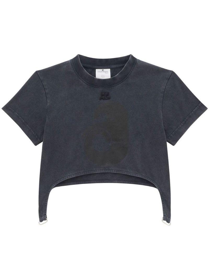Grey Stonewashed Crop T-shirt