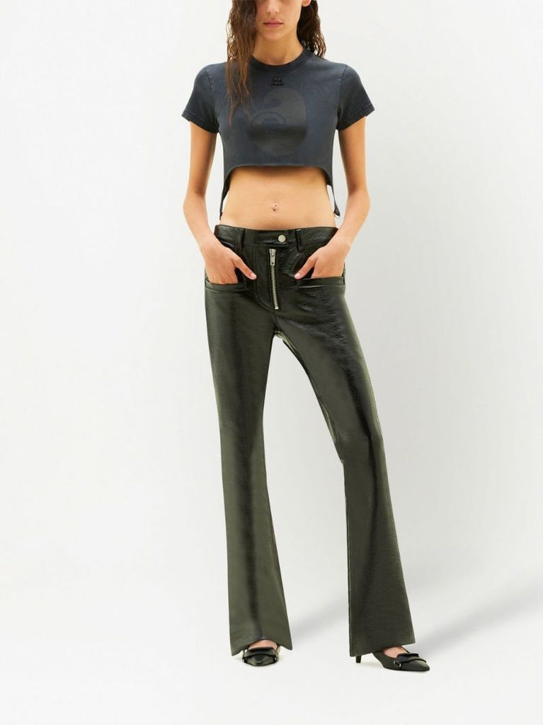 Grey Stonewashed Crop T-shirt