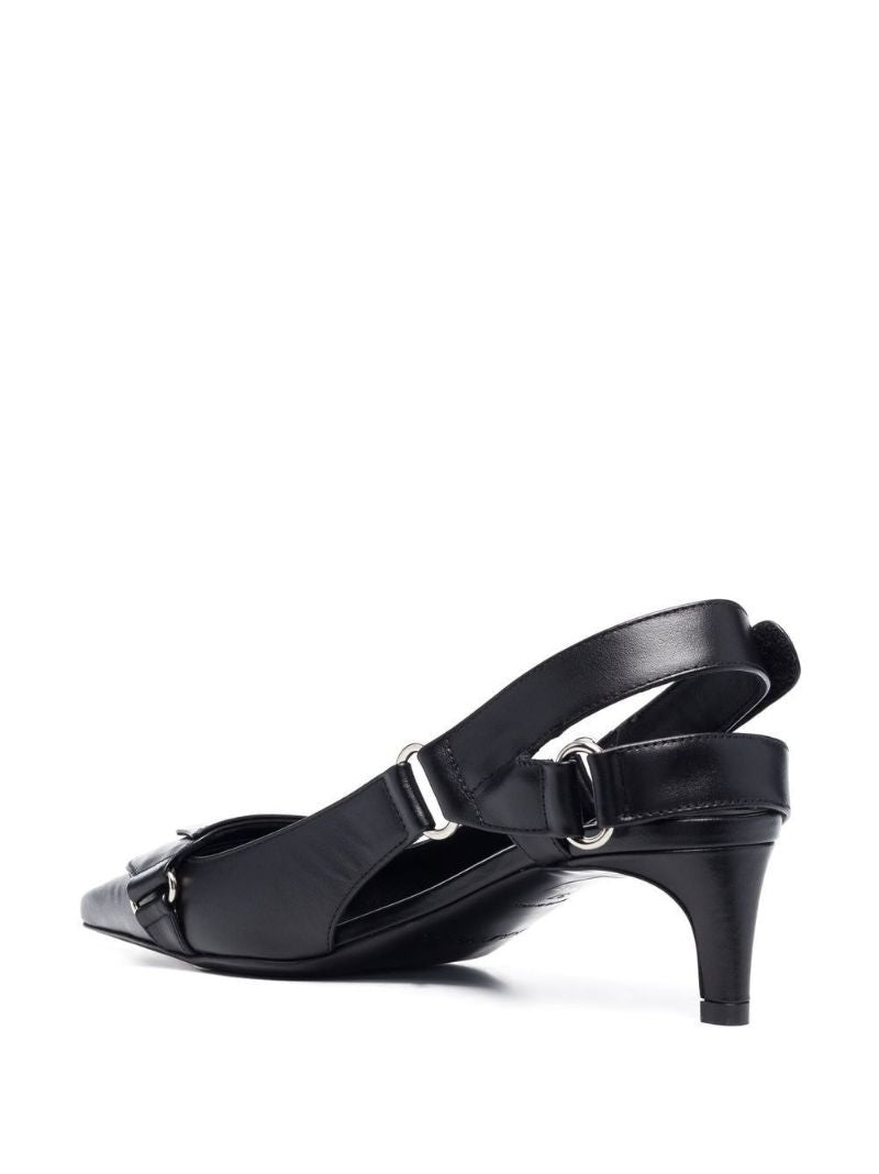 Black Racer 50 Leather Slingback Pumps