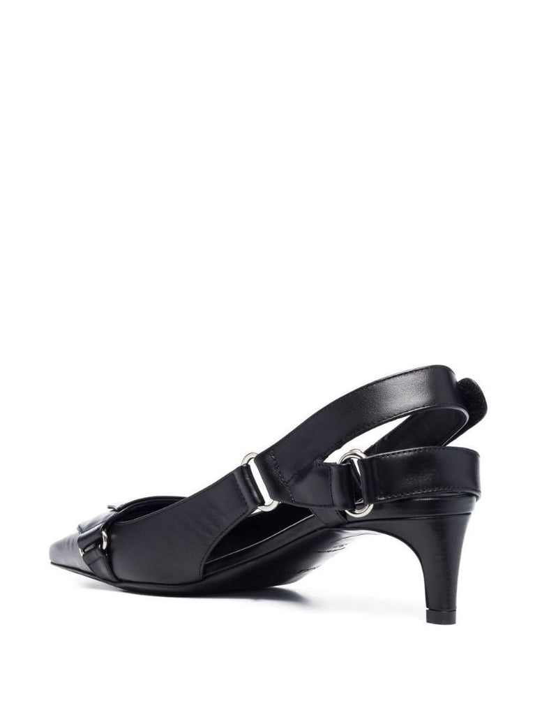 Black Racer 50 Leather Slingback Pumps