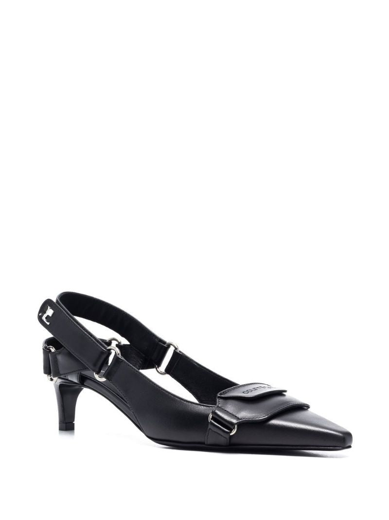 Black Racer 50 Leather Slingback Pumps