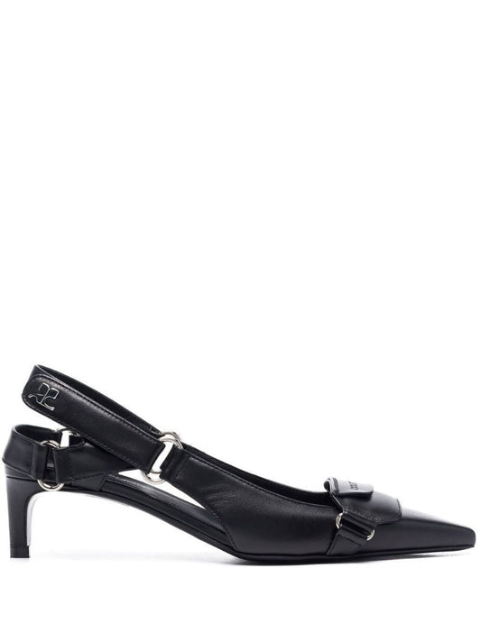 Black Racer 50 Leather Slingback Pumps