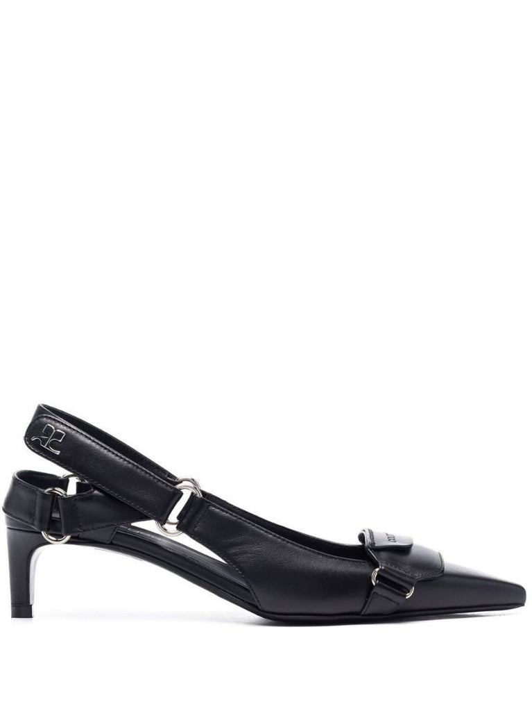 Black Racer 50 Leather Slingback Pumps