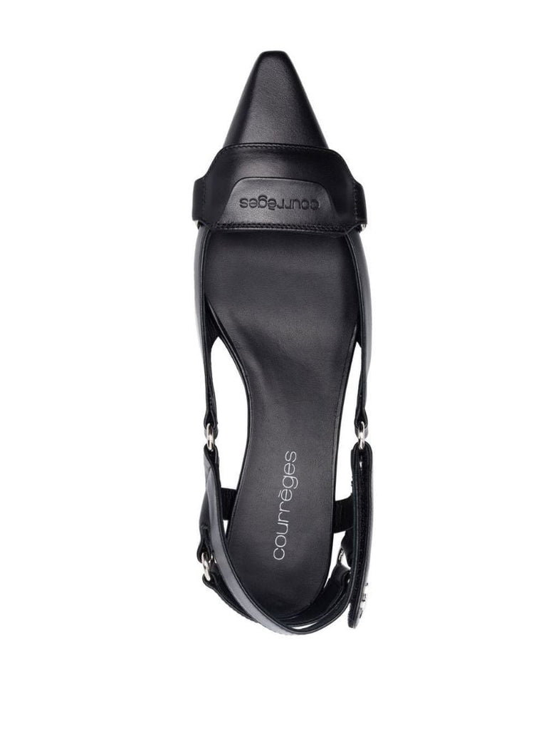 Black Racer 50 Leather Slingback Pumps