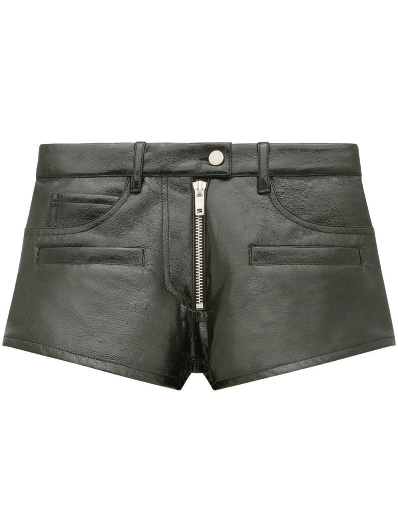Black Vinyl Mini Shorts