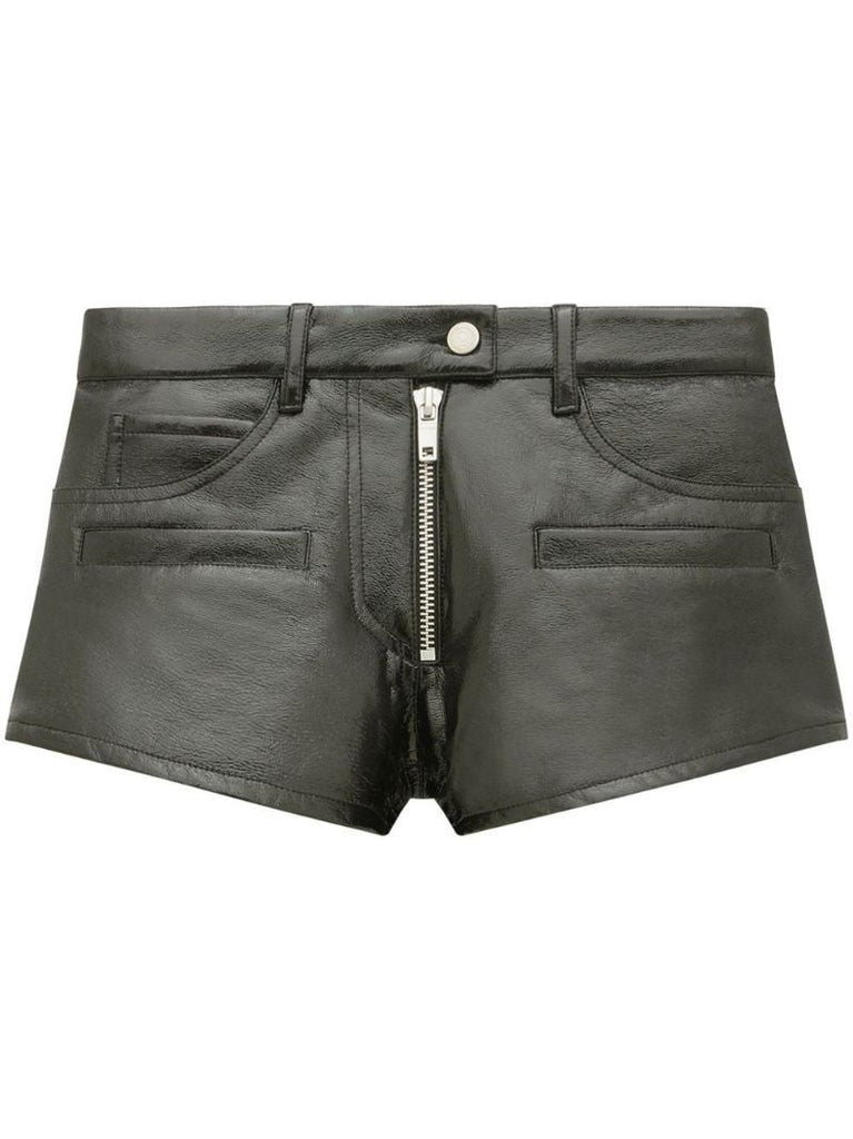 Black Vinyl Mini Shorts