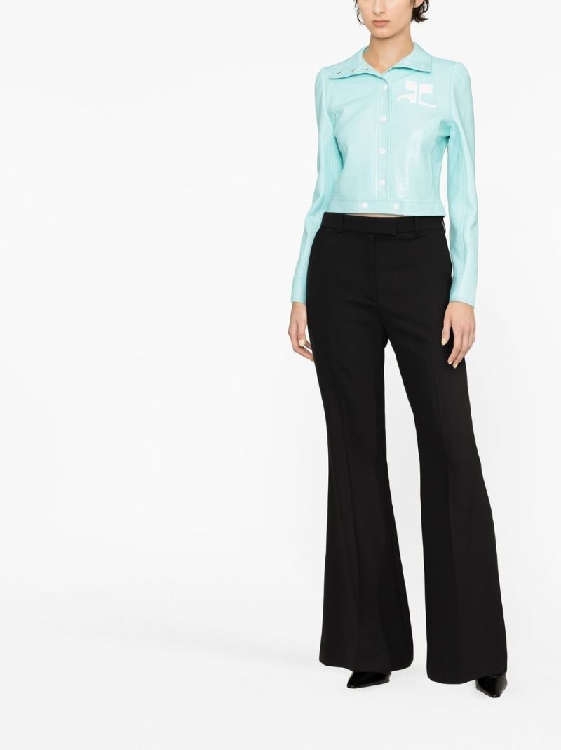Blue Reedition Vinyl Cropped Jacket