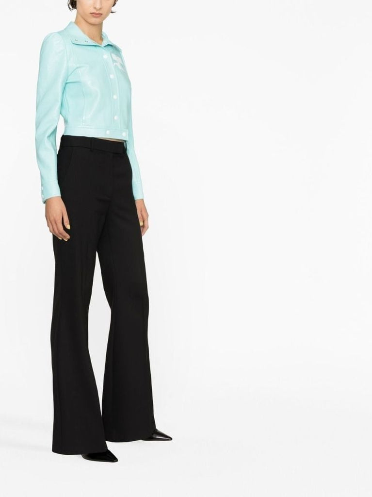 Blue Reedition Vinyl Cropped Jacket