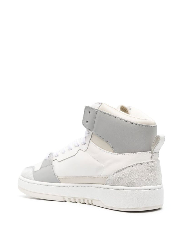 White A-dice High-top Leather Sneakers