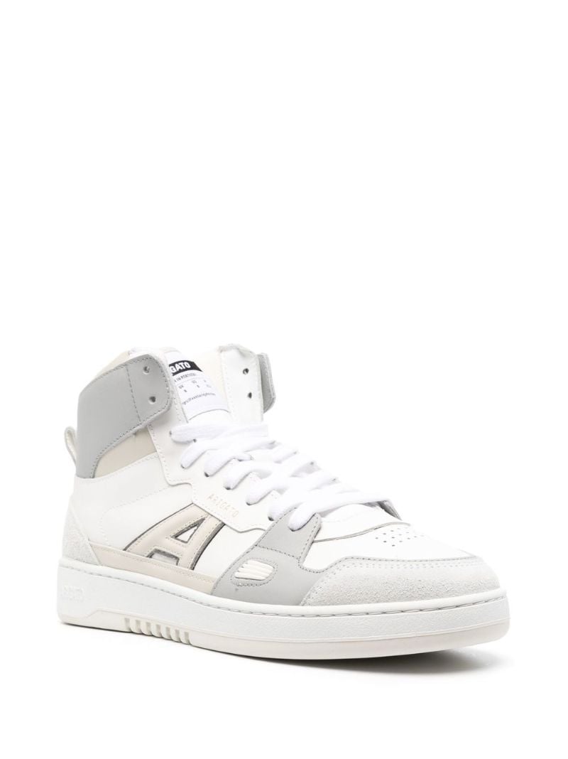 White A-dice High-top Leather Sneakers