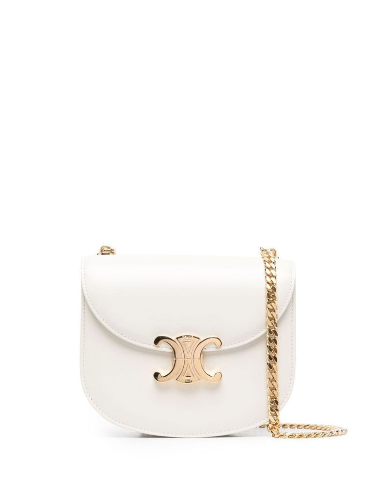 White Teen Chain Besace Triomphe Leather Shoulder Bag