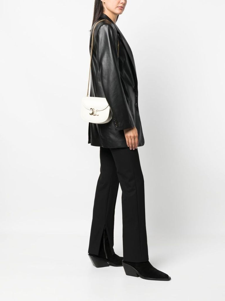 White Teen Chain Besace Triomphe Leather Shoulder Bag