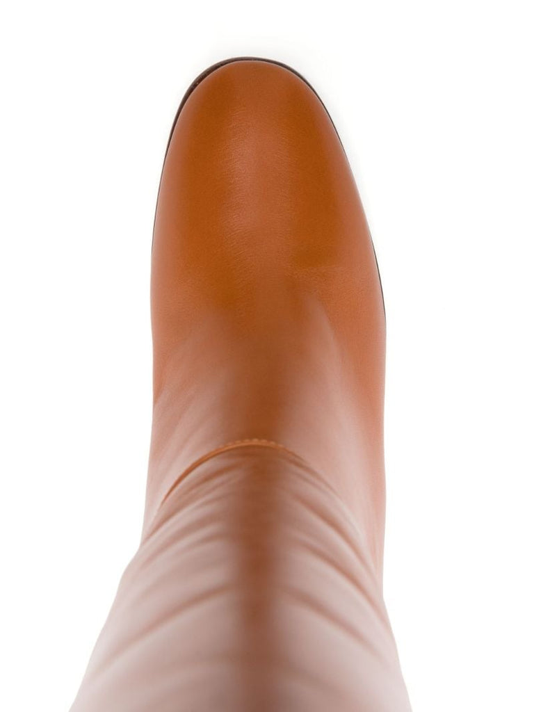 Brown Horsebit 75 Leather Knee-high Boots