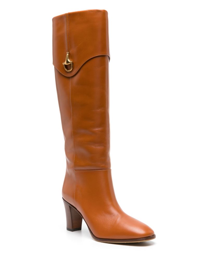 Brown Horsebit 75 Leather Knee-high Boots