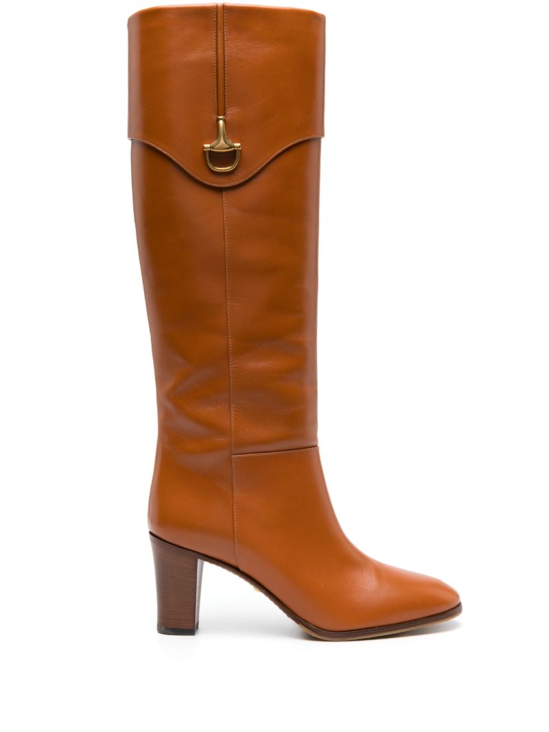 Brown Horsebit 75 Leather Knee-high Boots