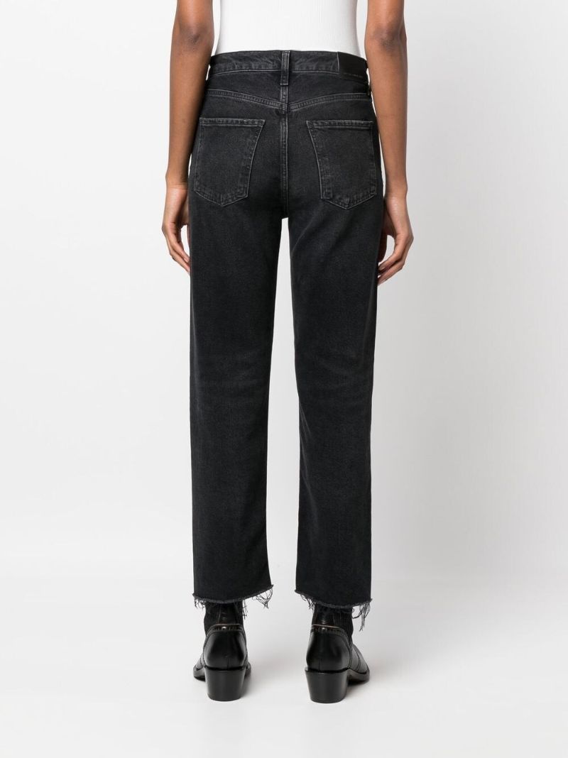 Black Florence Straight-leg Jeans