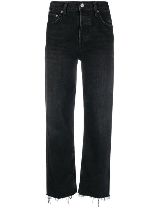 Black Florence Straight-leg Jeans