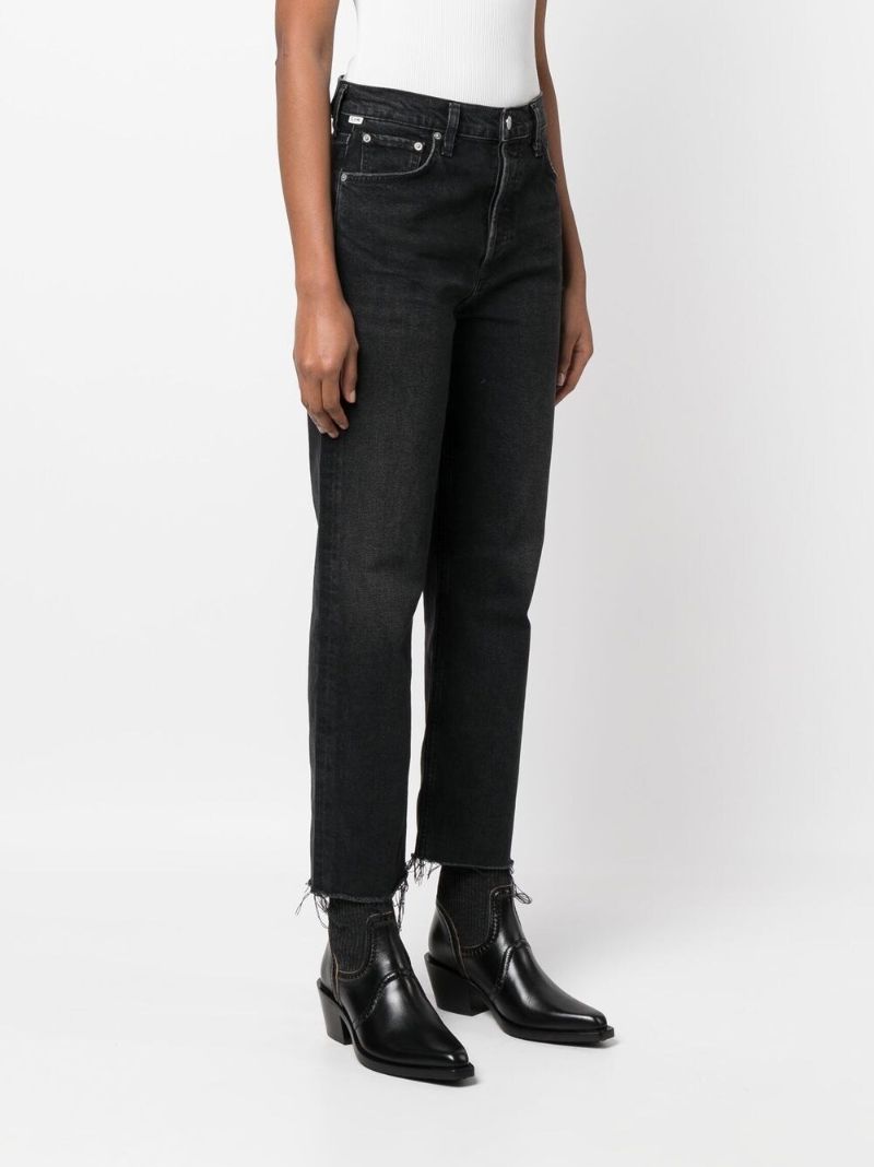Black Florence Straight-leg Jeans